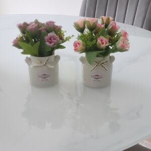 Floral Arrangement in White Ceramic Pot